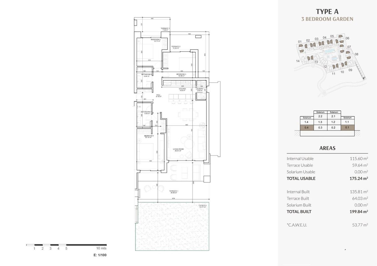 Bungalow with 3 bedrooms, 135m² in Estepona, Spain [ID: 0137-SP0349]