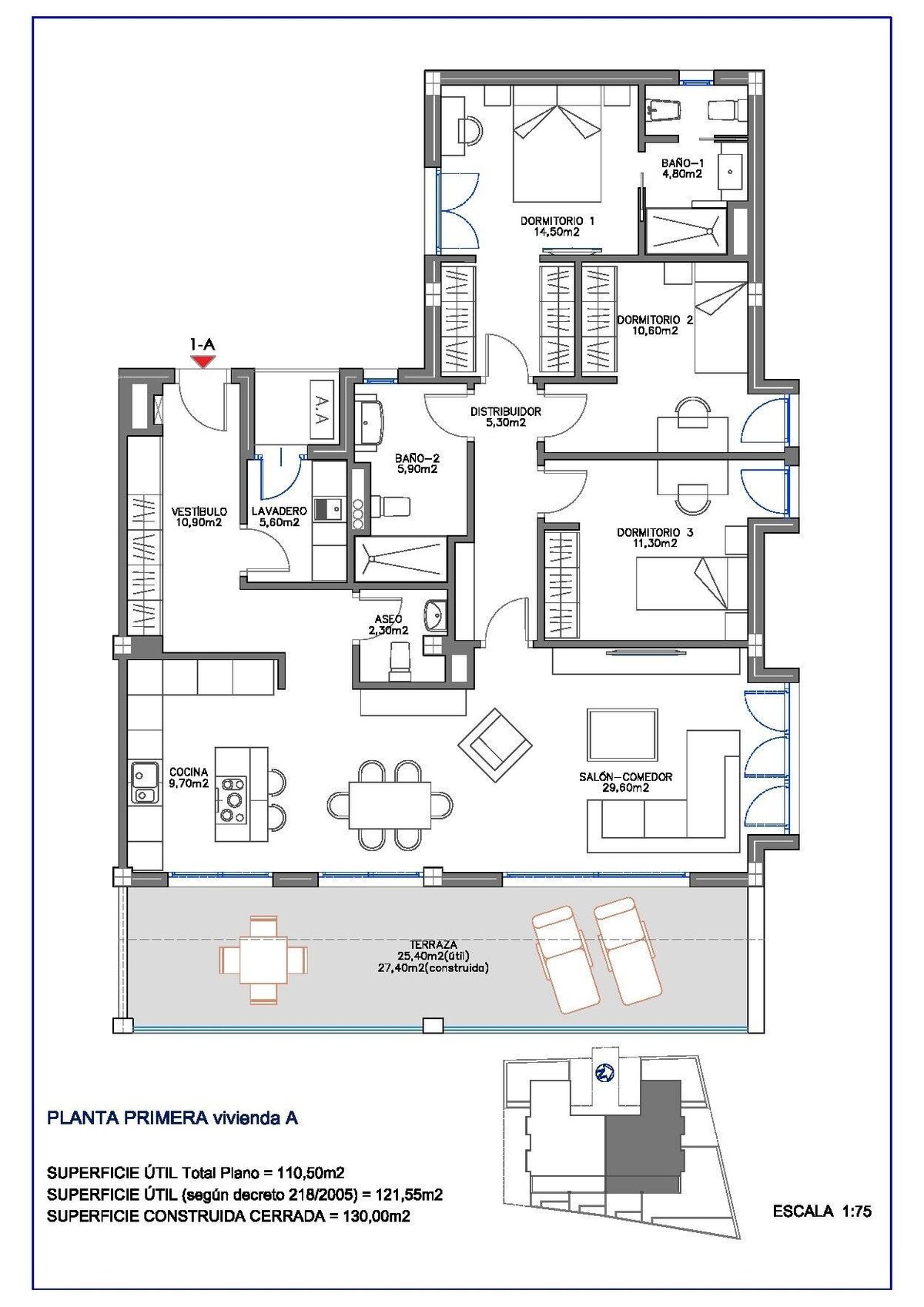 Apartment with 3 bedrooms, 130m² in Benalmadena, Spain [ID: 0137-SP0517]