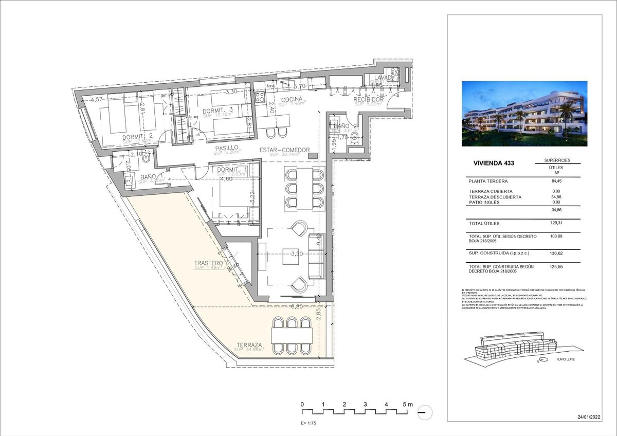 Apartment with 3 bedrooms, 125m² in Марбелья, Spain [ID: 0137-SP0383]