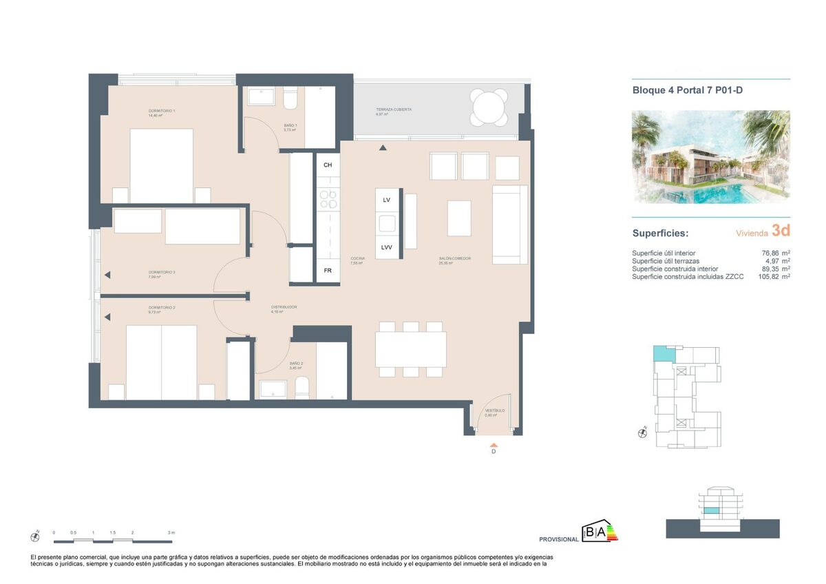 Apartament z 3 sypialniami, 105m² w jávea-xàbia, Hiszpania [ID: 0137-SP0059]