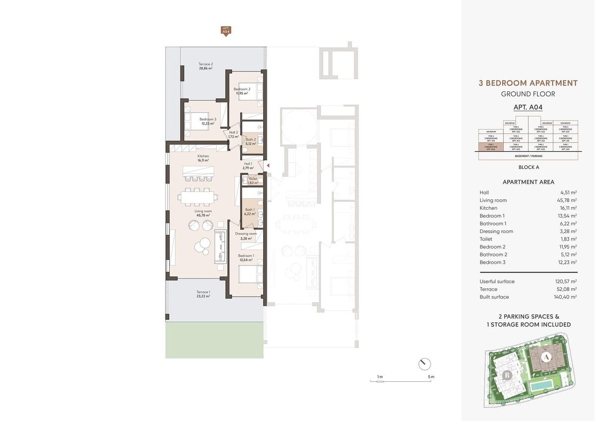 Apartament z 3 sypialniami, 140m² w Estepona, Hiszpania [ID: 0137-SP0789]