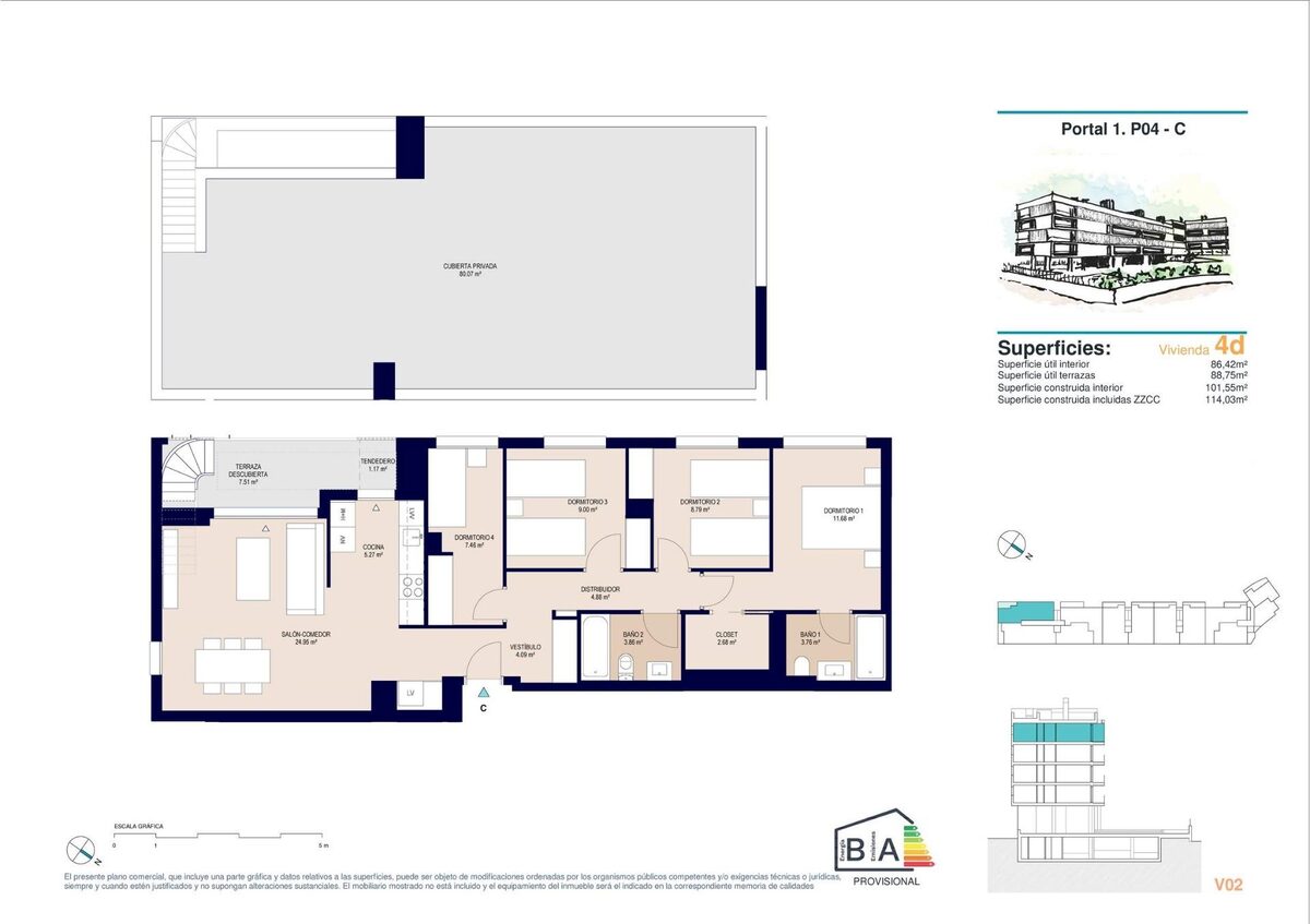 Пентхаус с 4 спальнями, 114м² в Аликанте, Испания [ID: 0137-SP0857]
