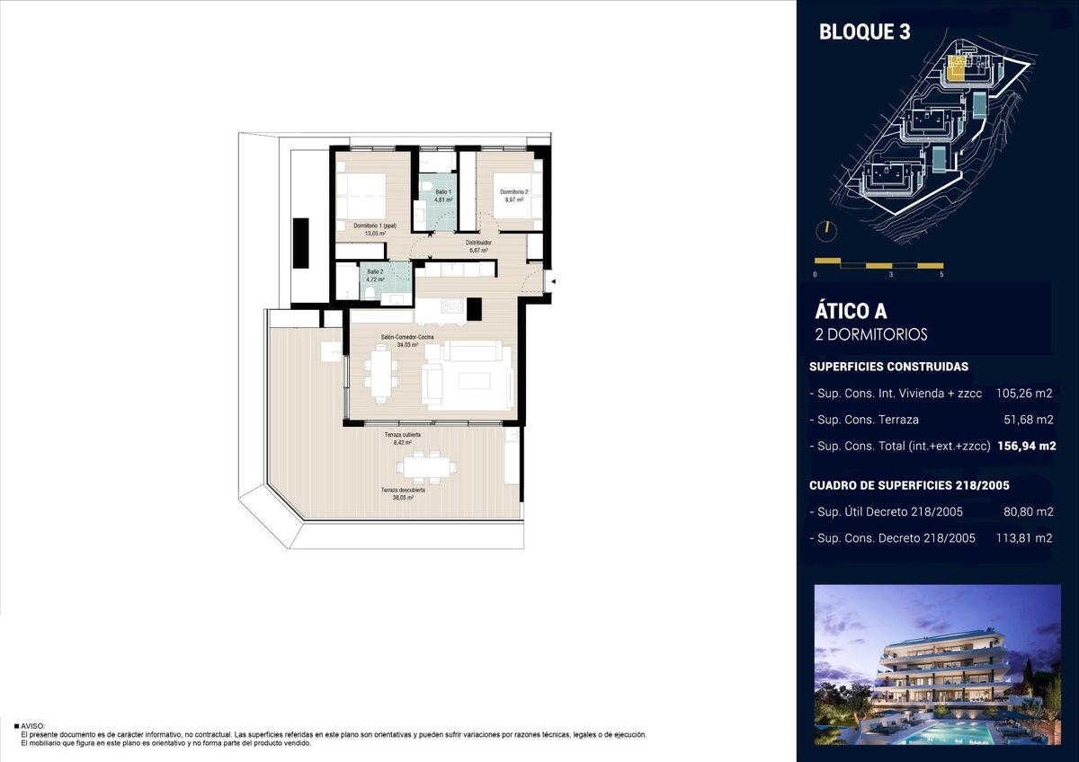 Penthouse z 2 sypialniami, 113m² w Fuengirola, Hiszpania [ID: 0137-SP0885]