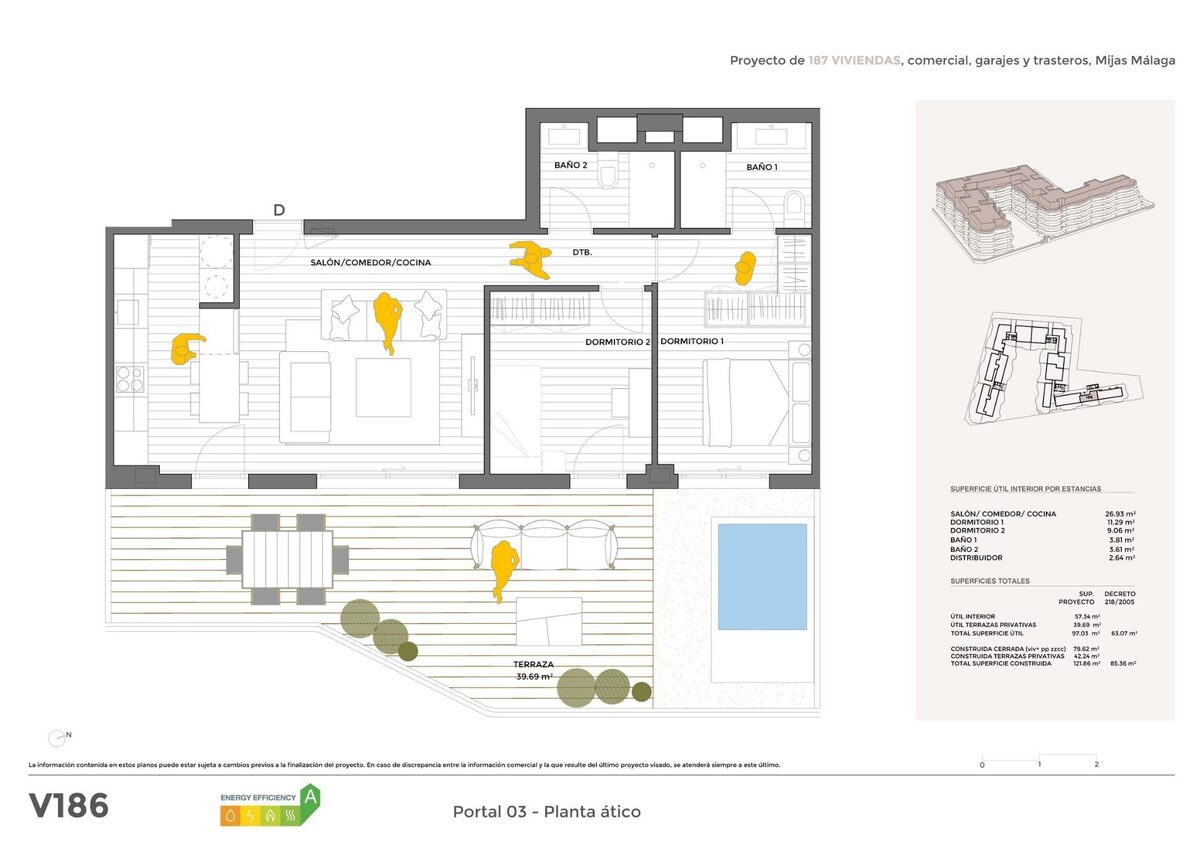 Penthouse z 2 sypialniami, 85m² w Mijas, Hiszpania [ID: 0137-SP0901]