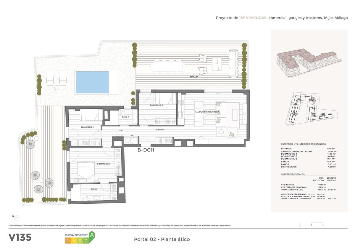 Penthouse z 3 sypialniami, 124m² w Mijas, Hiszpania [ID: 0137-SP0902]