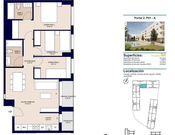 Квартира в Аліканте, Іспанія, 82м² - зображення 12