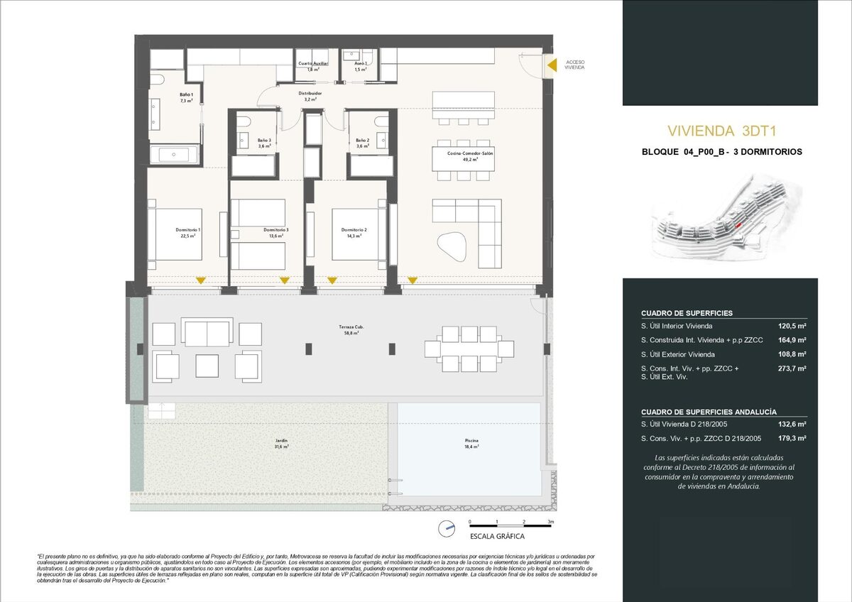 Квартира с 3 спальнями, 179м² в Бенаавис, Испания [ID: 0137-SP0379]