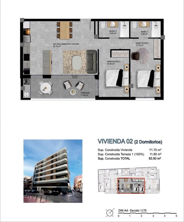 Apartament w Santa Pola, Hiszpania, 71m² - obraz 10