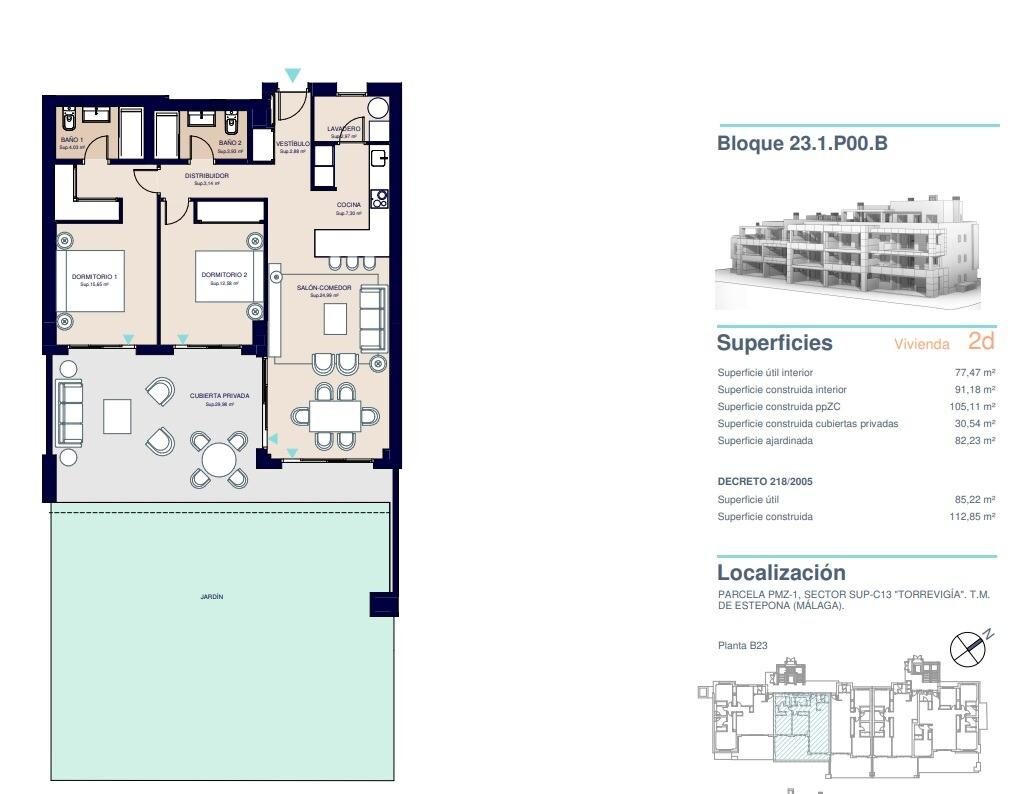Квартира з 2 спальнями, 98м² в Естепона, Іспанія [ID: 0137-SP1078]