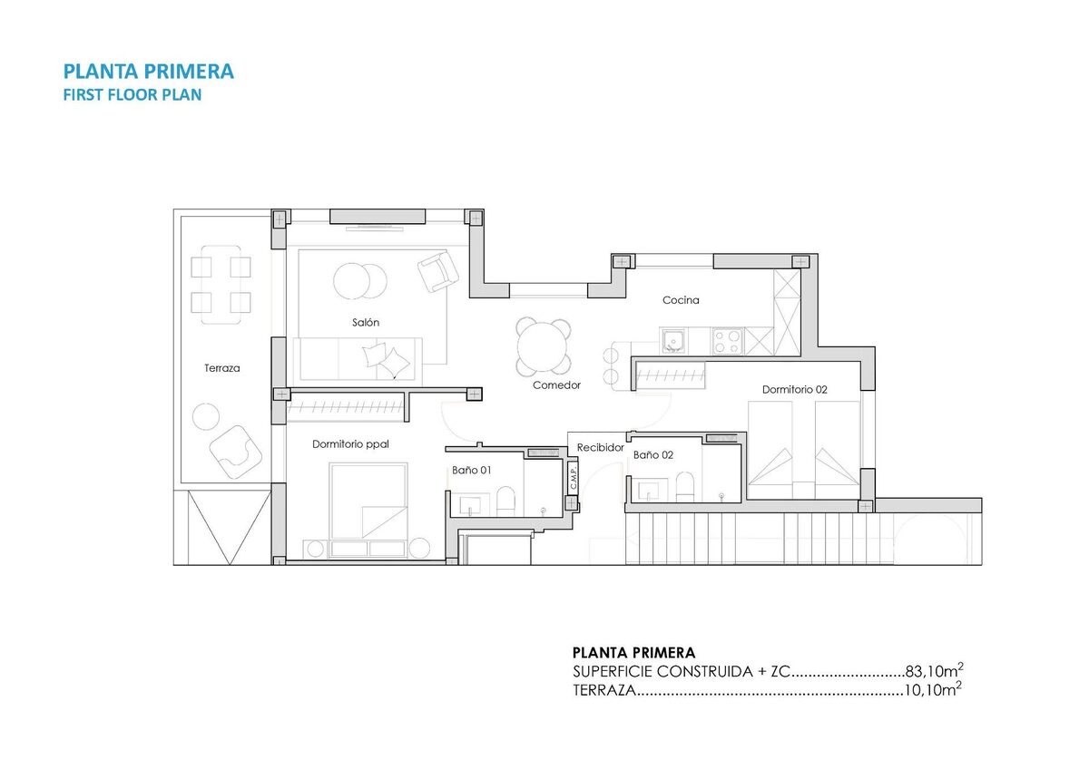 Квартира з 2 спальнями, 83м² в Торре-Пачеко, Іспанія [ID: 0137-N9159]