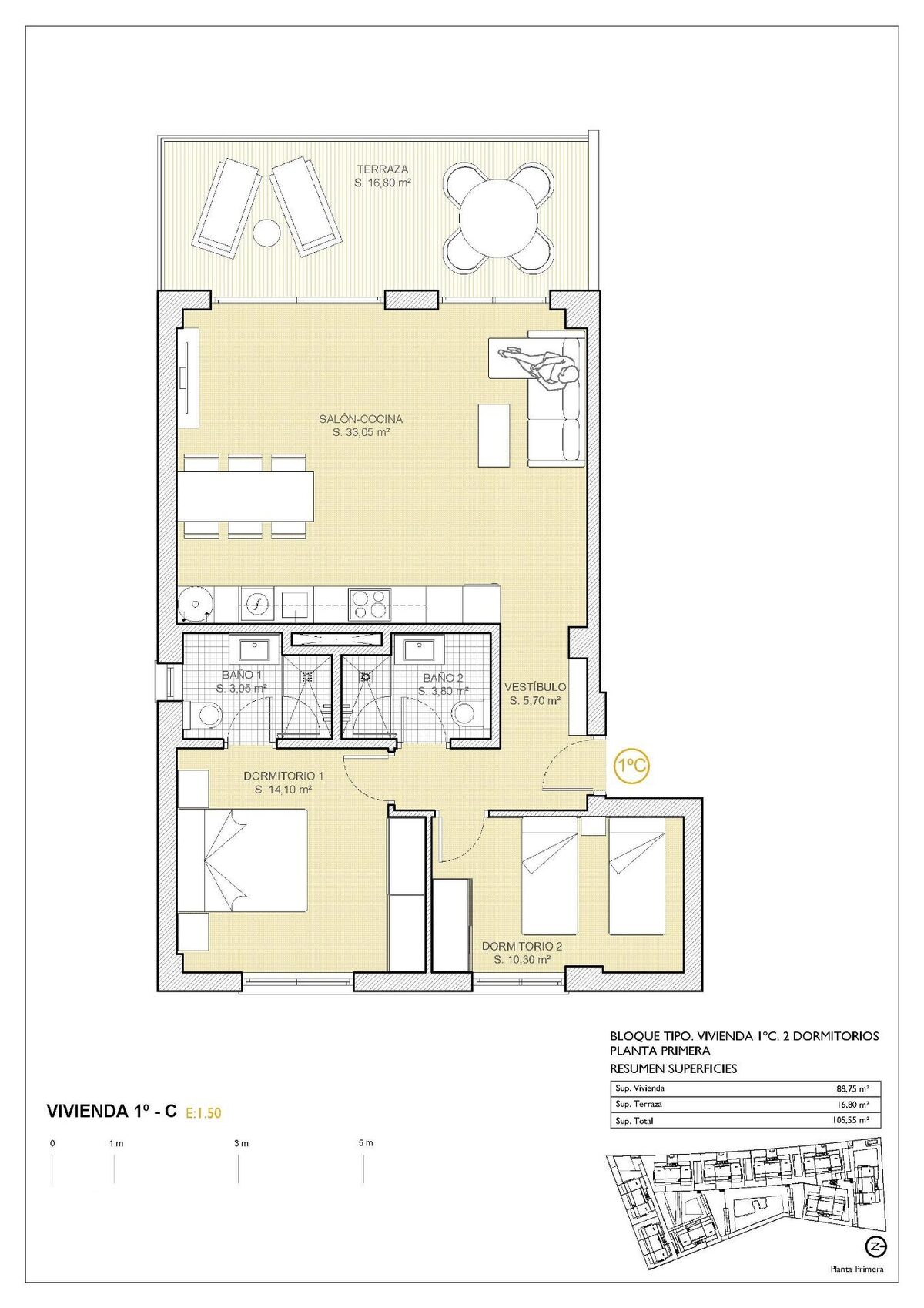 Квартира з 2 спальнями, 88м² в Фінестрат, Іспанія [ID: 0137-N7092]