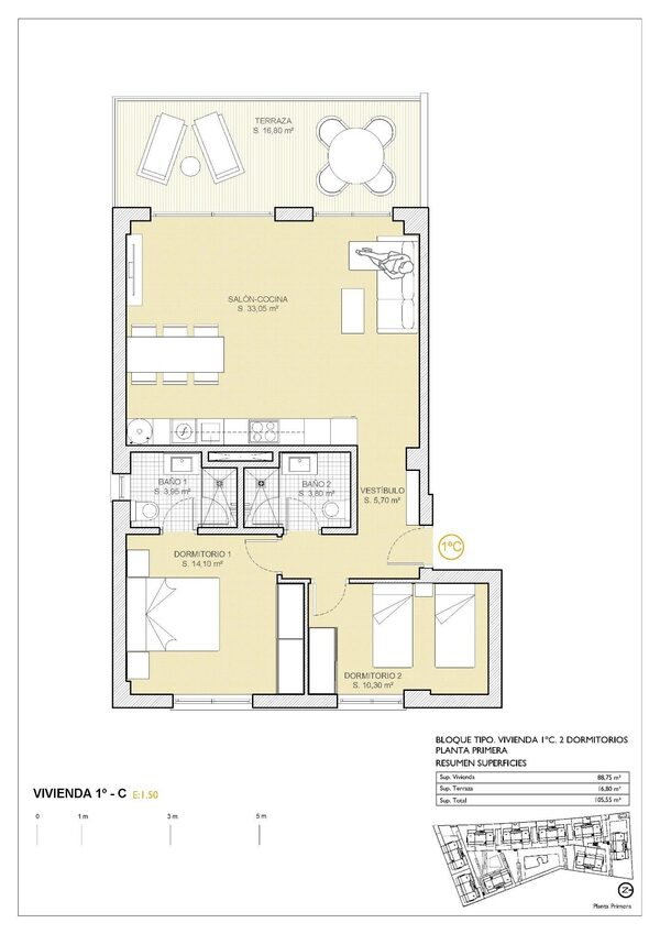 Квартира в Фінестрат, Іспанія, 88м² - зображення 19