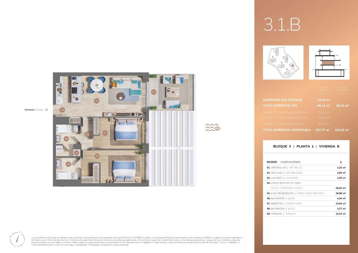 Apartament z 2 sypialniami, 100m² w Mijas, Hiszpania [ID: 0137-N9116]