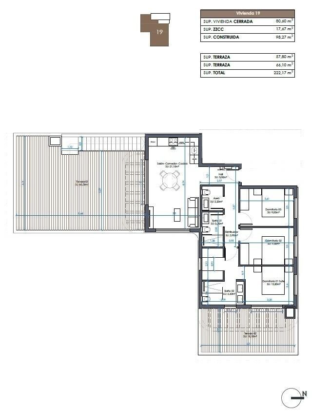 Penthouse z 3 sypialniami, 98m² w Guardamar del Segura, Hiszpania [ID: 0137-N9094]