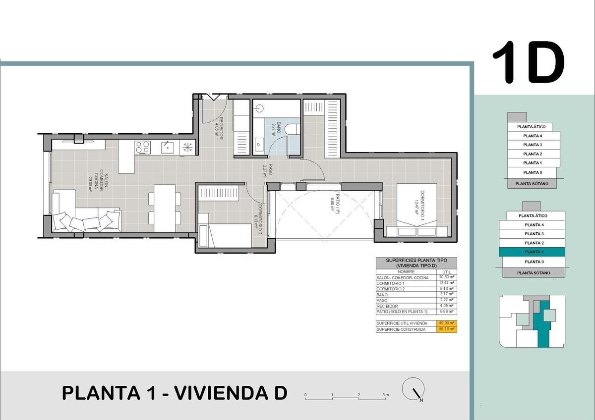Apartament z 2 sypialniami, 58m² w Torrevieja, Hiszpania [ID: 0137-N9087]
