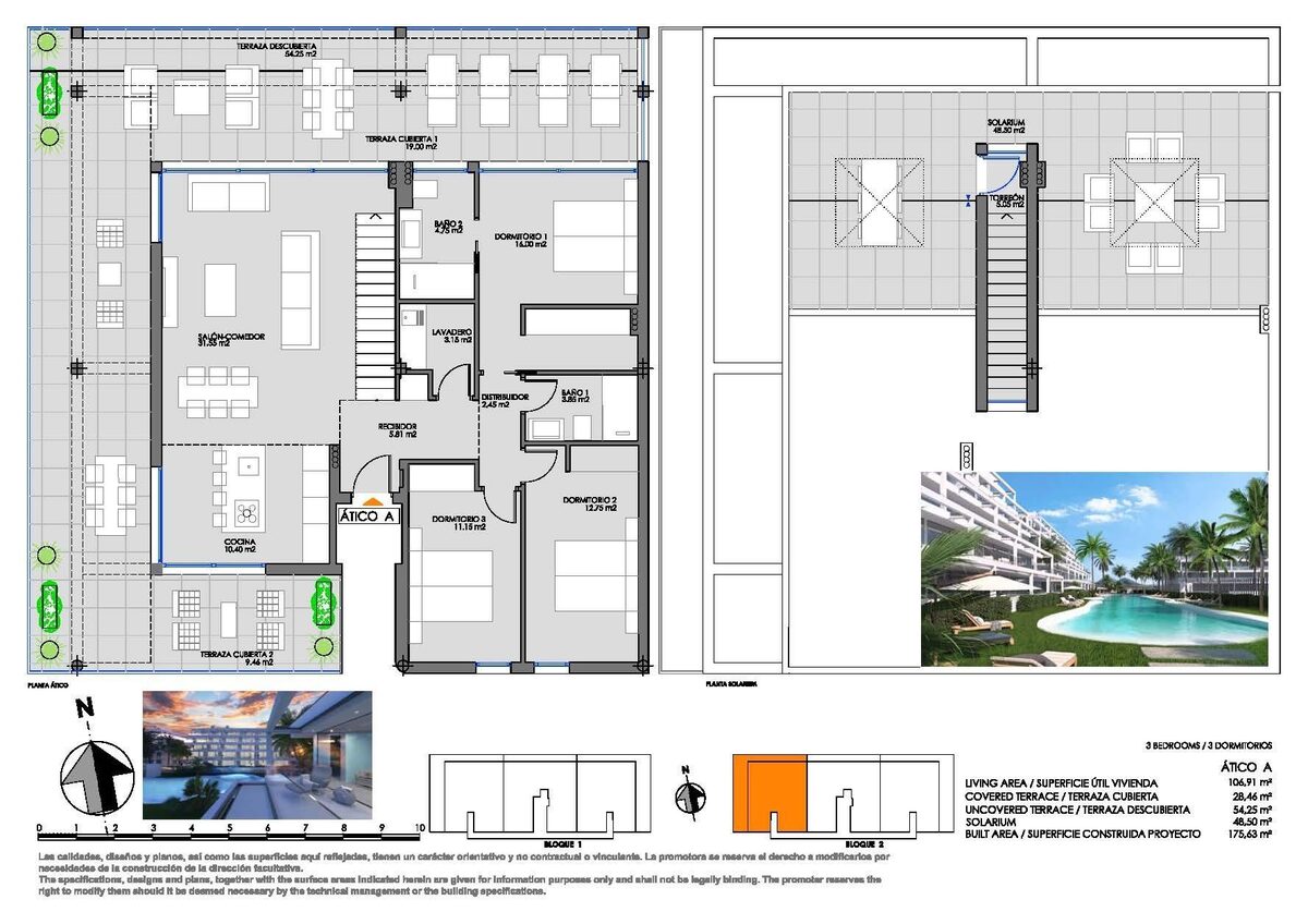 Penthouse z 3 sypialniami, 175m² w Cartagena, Hiszpania [ID: 0137-N9040]