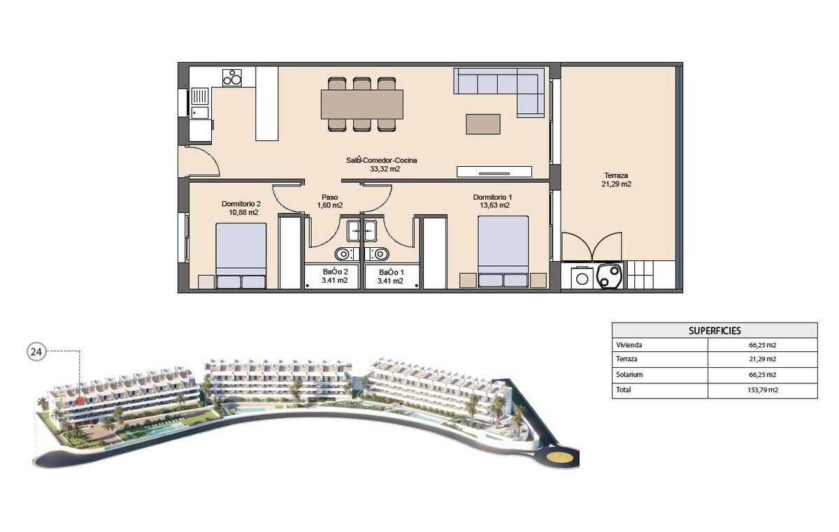 Penthouse z 2 sypialniami, 66m² w Finestrat, Hiszpania [ID: 0137-N8930]