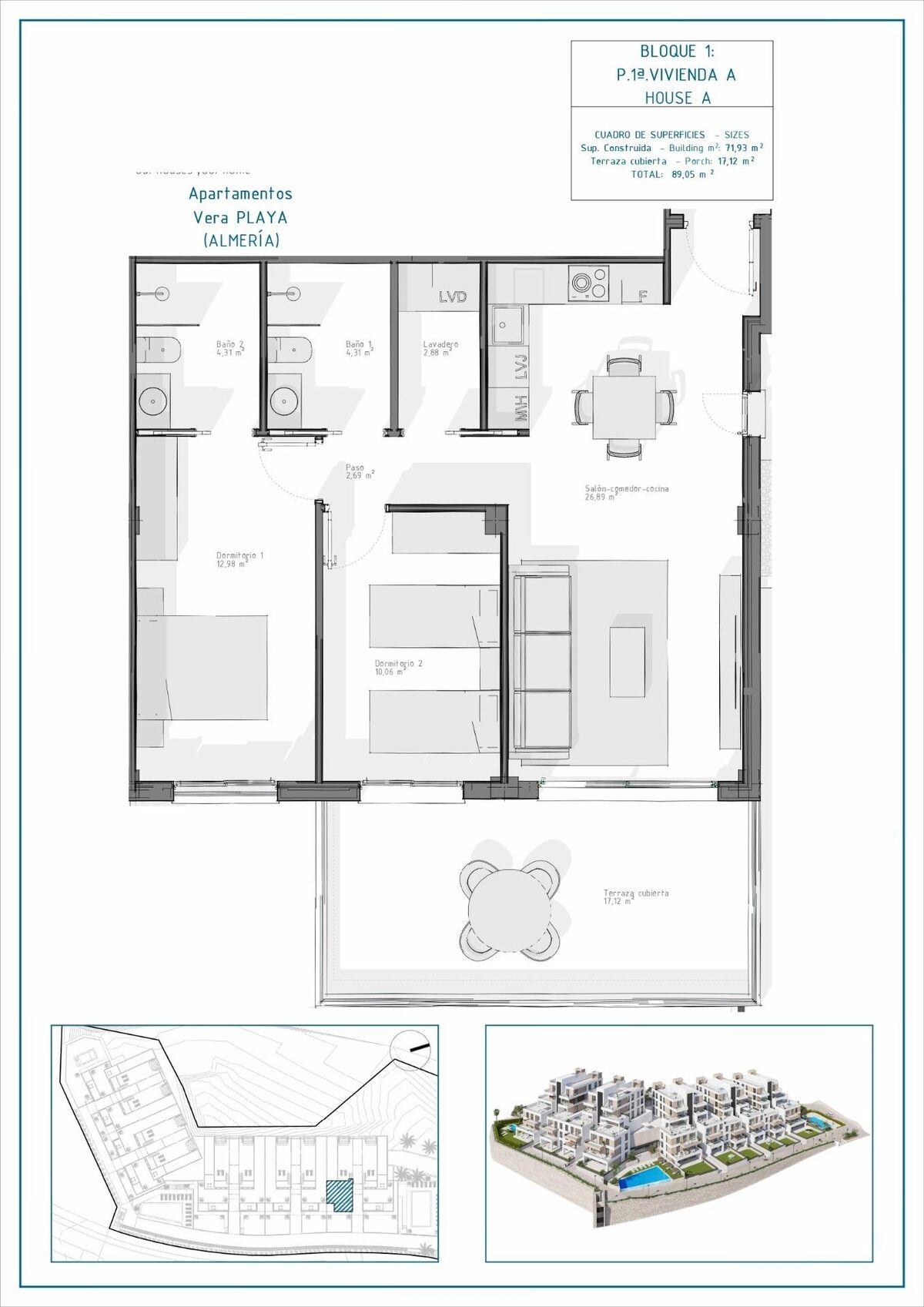 Apartments with 2 bedrooms, 71m² in Vera, Spain [ID: 0137-N8919]