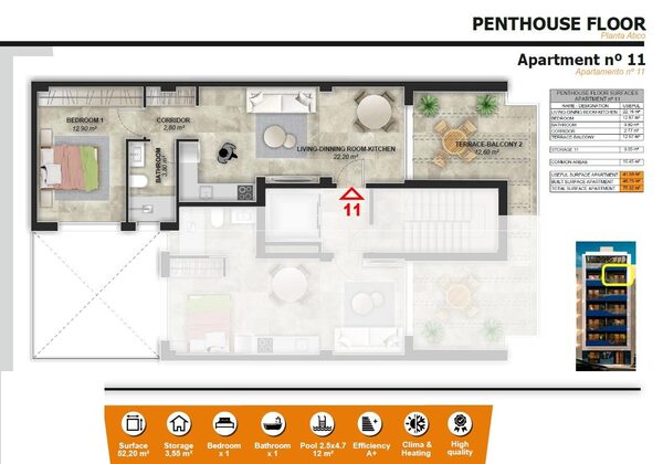 Penthouse w Torrevieja, Hiszpania, 75m² - obraz 24