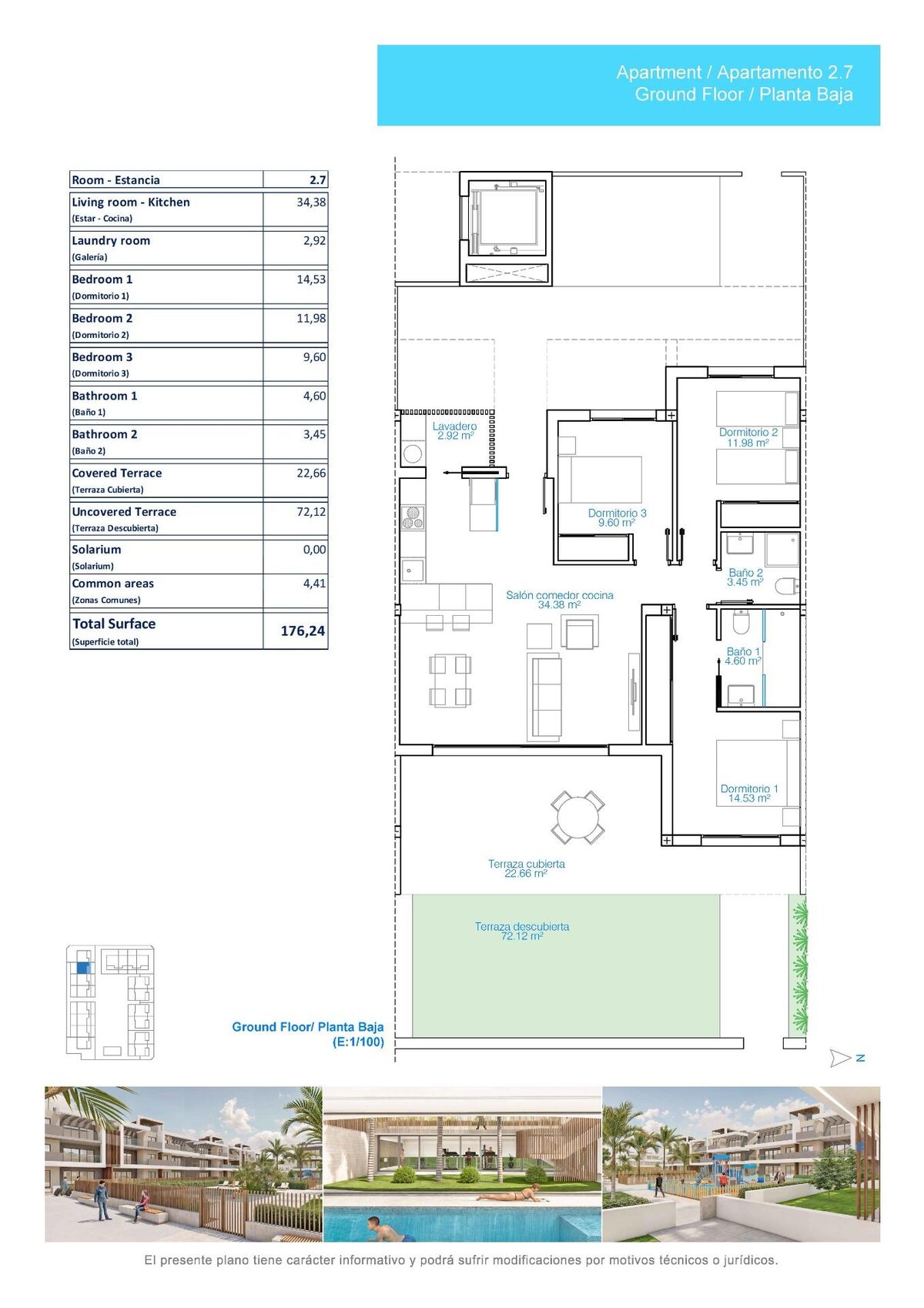 Квартира с 3 спальнями, 104м² в Пилар-де-ла-Орадада, Испания [ID: 0137-N8808]