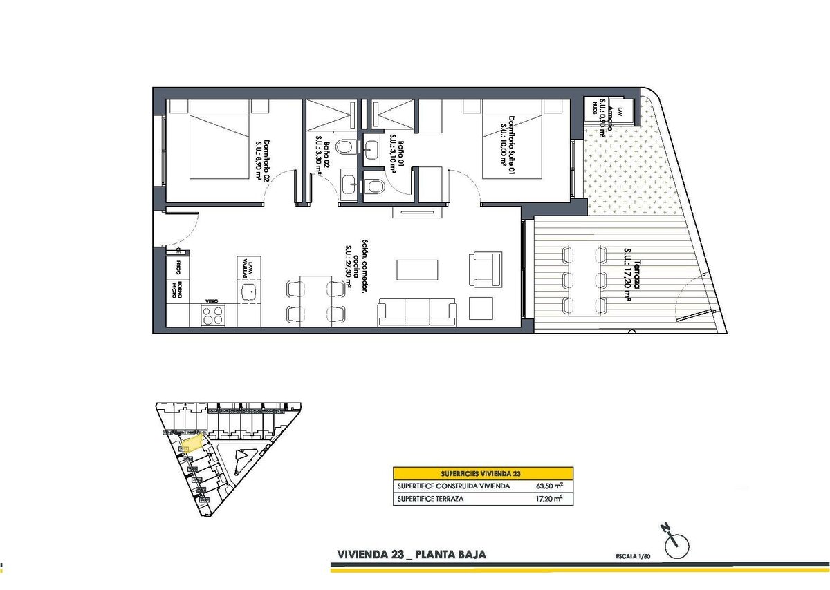 Bungalow with 2 bedrooms, 63m² in San Fulgencio, Spain [ID: 0137-N8791]