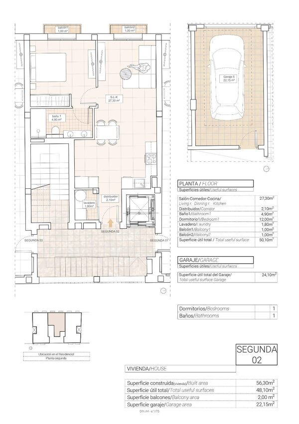 Квартира в Ондон-де-лас-Ньевес, Испания, 56м² - изображение 2