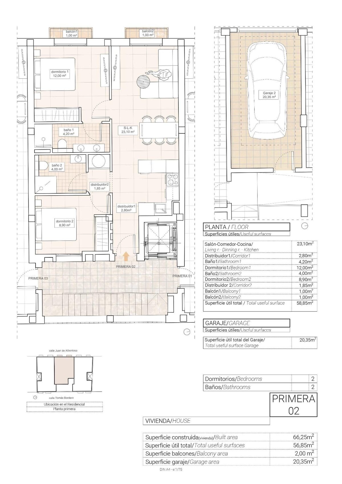 Apartament z 2 sypialniami, 66m² w Hondón de las Nieves, Hiszpania [ID: 0137-N8771]