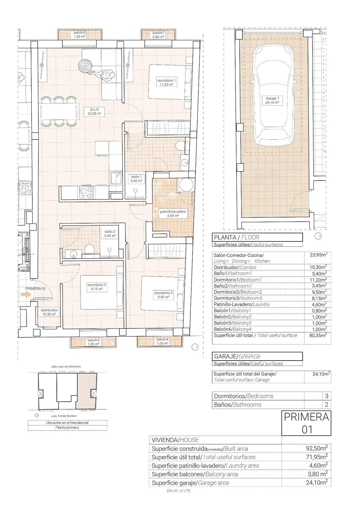 Apartament z 3 sypialniami, 92m² w Hondón de las Nieves, Hiszpania [ID: 0137-N8772]