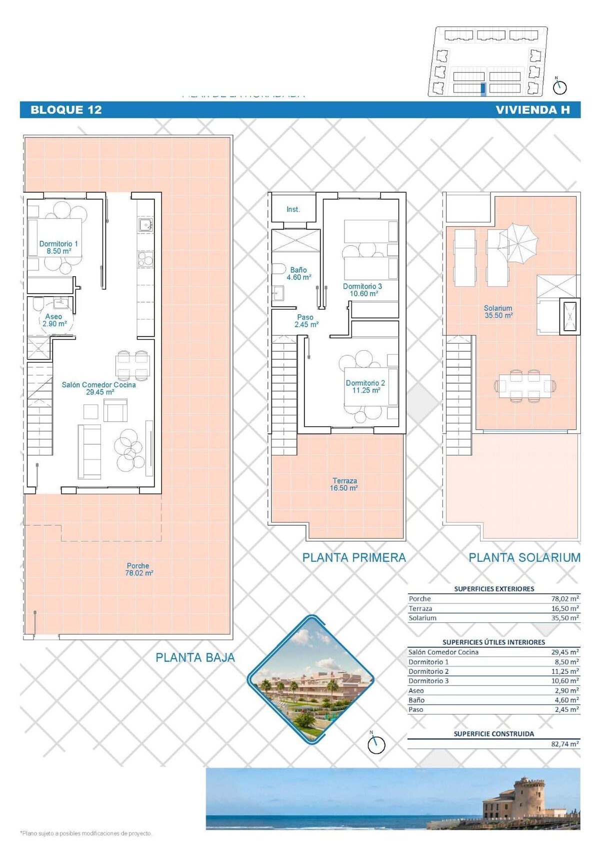 Willa z 3 sypialniami, 83m² w Pilar de la Horadada, Hiszpania [ID: 0137-N8710]