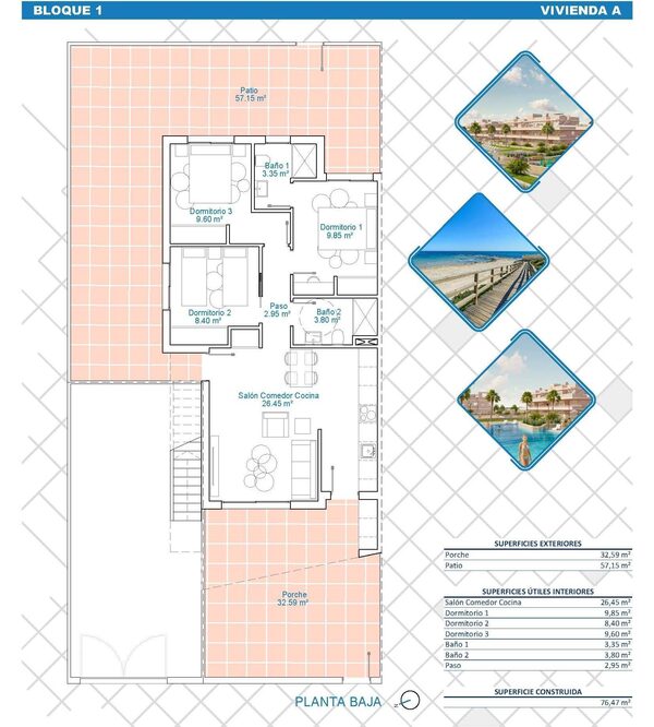 Bungalow w Pilar de la Horadada, Hiszpania, 77m² - obraz 28