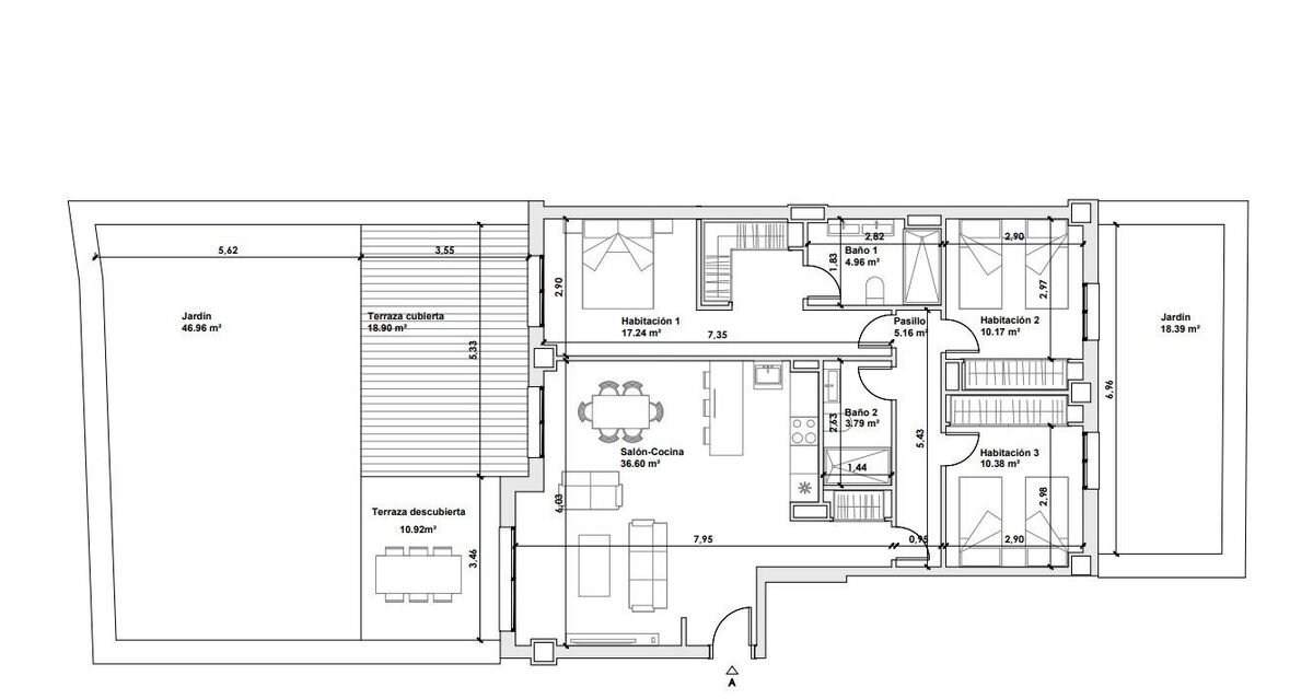 Квартира с 3 спальнями, 109м² в Касарес, Испания [ID: 0137-N8670]