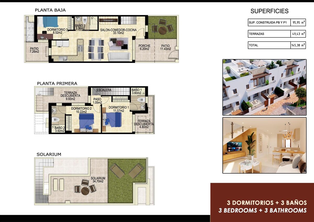 Townhouse with 3 bedrooms, 95m² in Orihuela, Spain [ID: 0137-N8639]