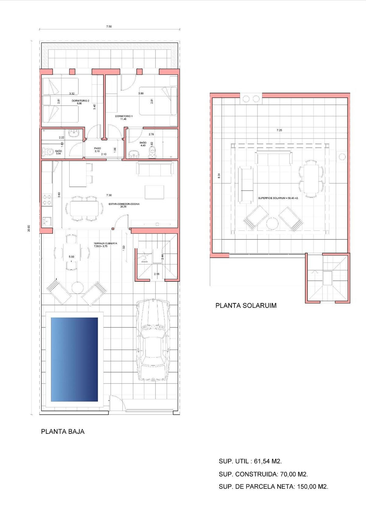 Таунхаус с 2 спальнями, 70м² в Фуенте-Аламо, Испания [ID: 0137-N8617]
