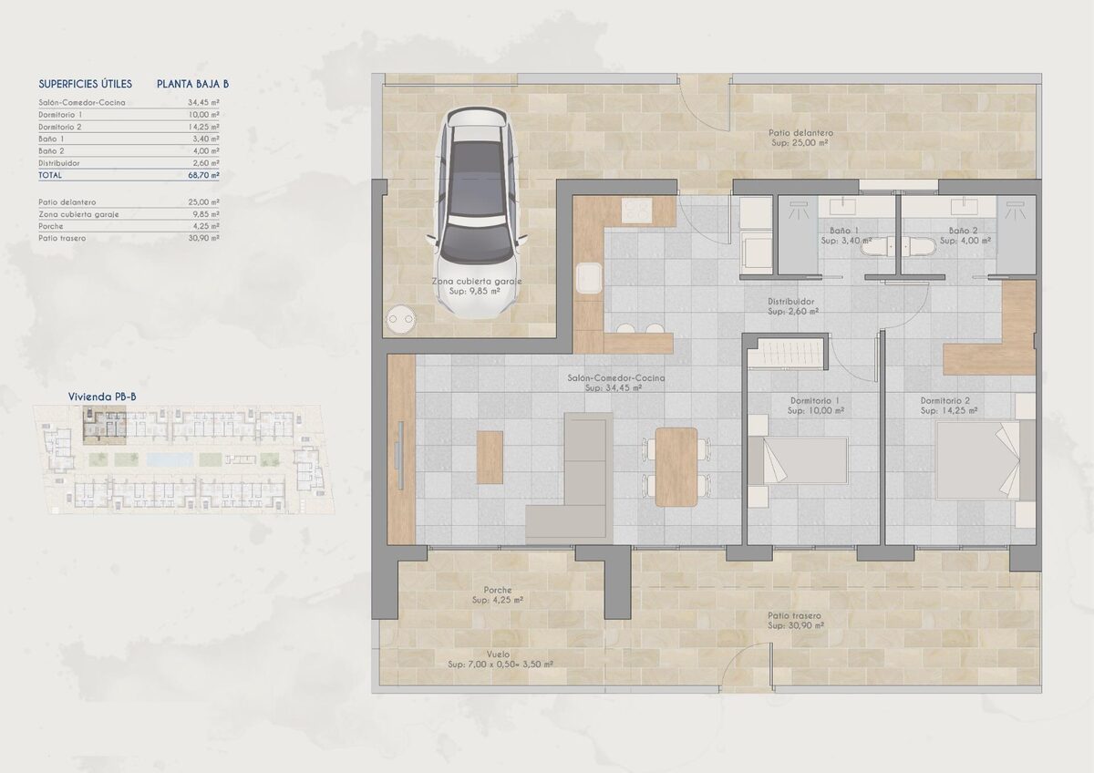 Бунгало з 2 спальнями, 78м² в Торре-Пачеко, Іспанія [ID: 0137-N8559]
