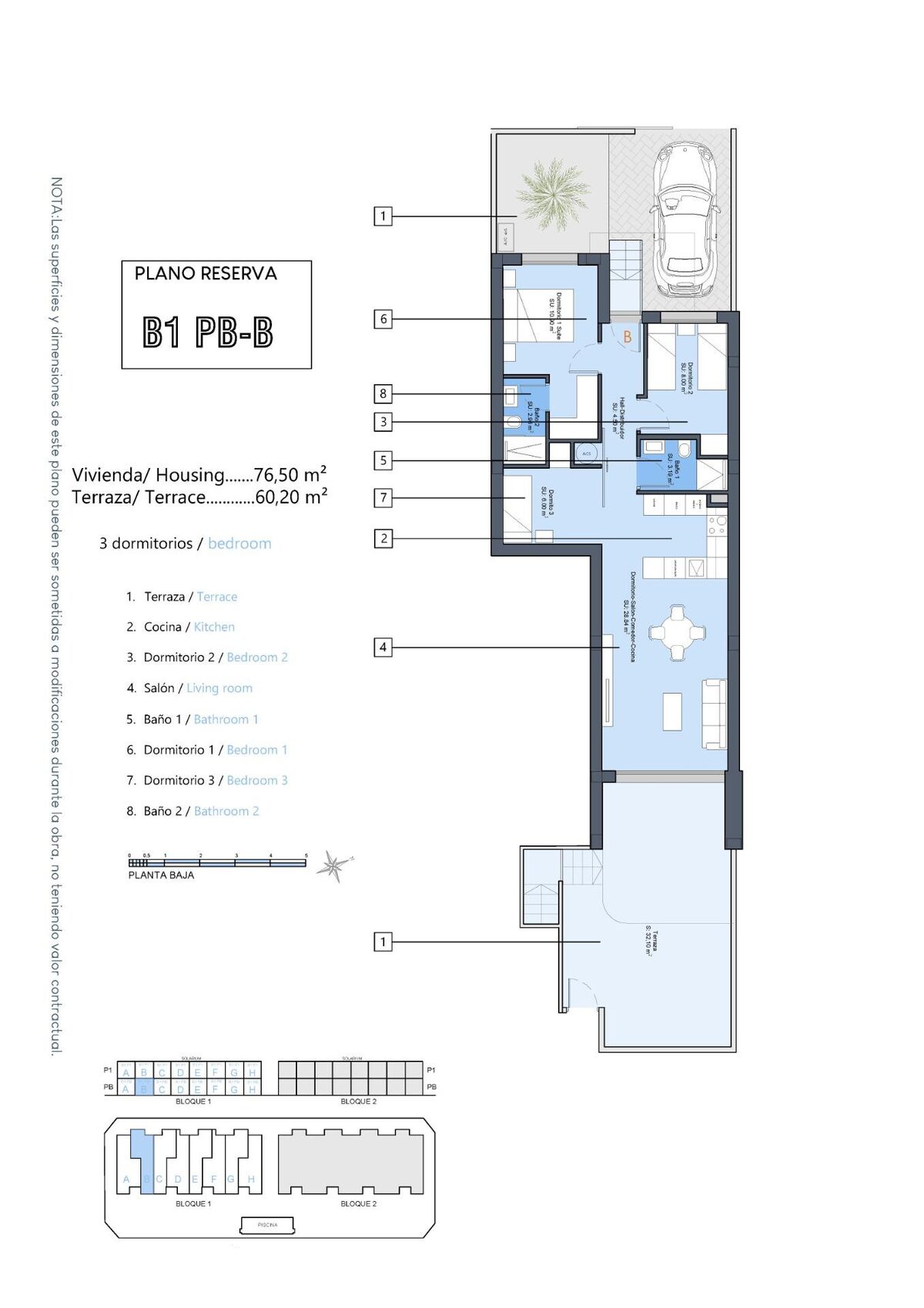 Бунгало с 3 спальнями, 76м² в Долорес, Испания [ID: 0137-N8486]