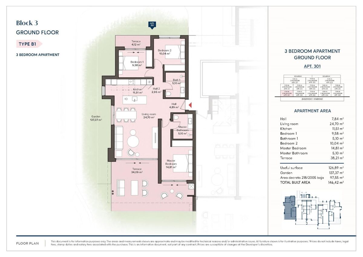 Apartament z 3 sypialniami, 133m² w Estepona, Hiszpania [ID: 0137-N8394]