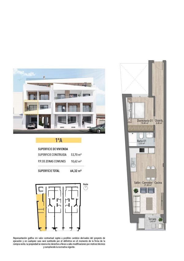 Apartament w Torrevieja, Hiszpania, 61m² - obraz 9