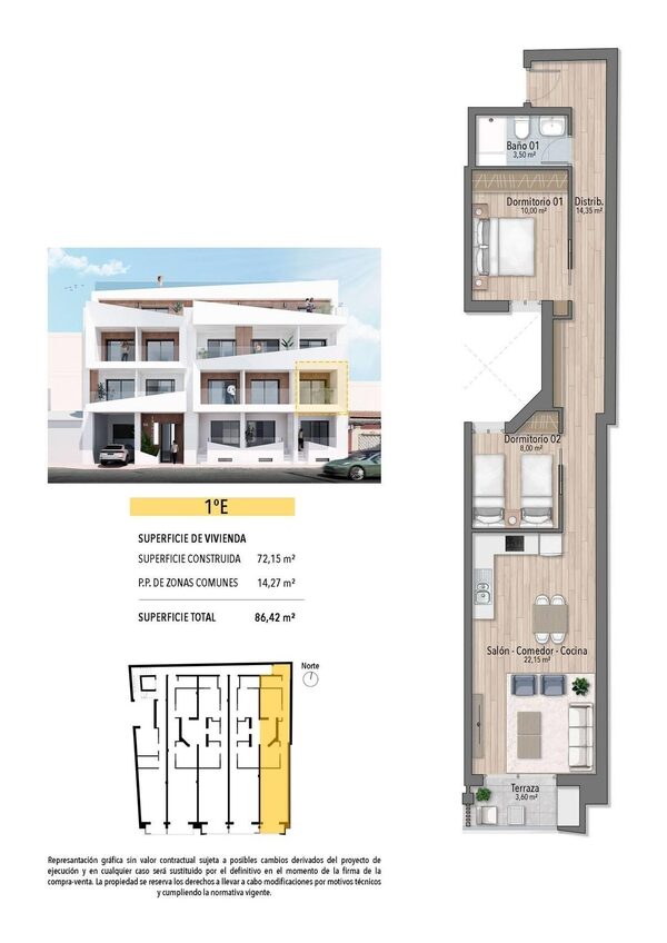Apartament w Torrevieja, Hiszpania, 74m² - obraz 12