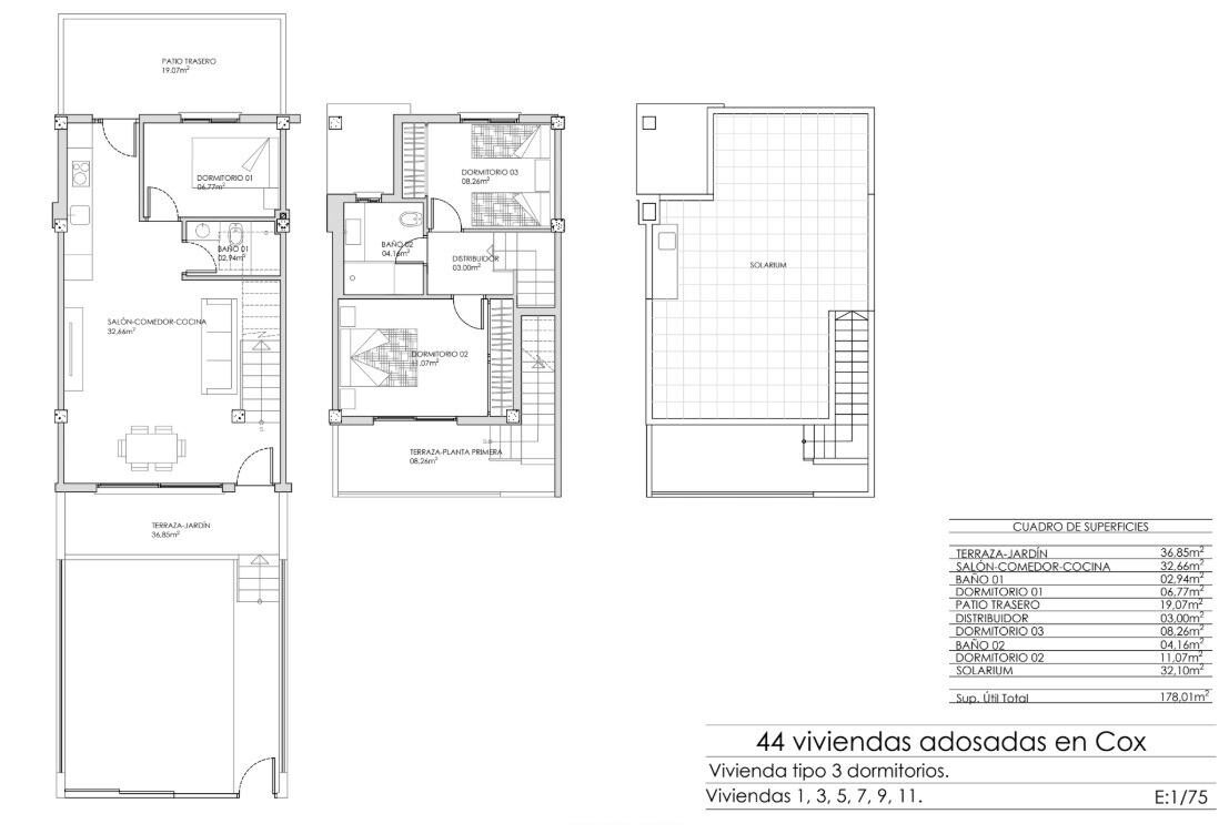 Таунхаус з 3 спальнями, 81м² в Кокс, Іспанія [ID: 0137-N8414]
