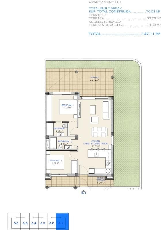 Квартира з 2 спальнями, 76м² в Лос-Алькасарес, Іспанія [ID: 0137-N8385]