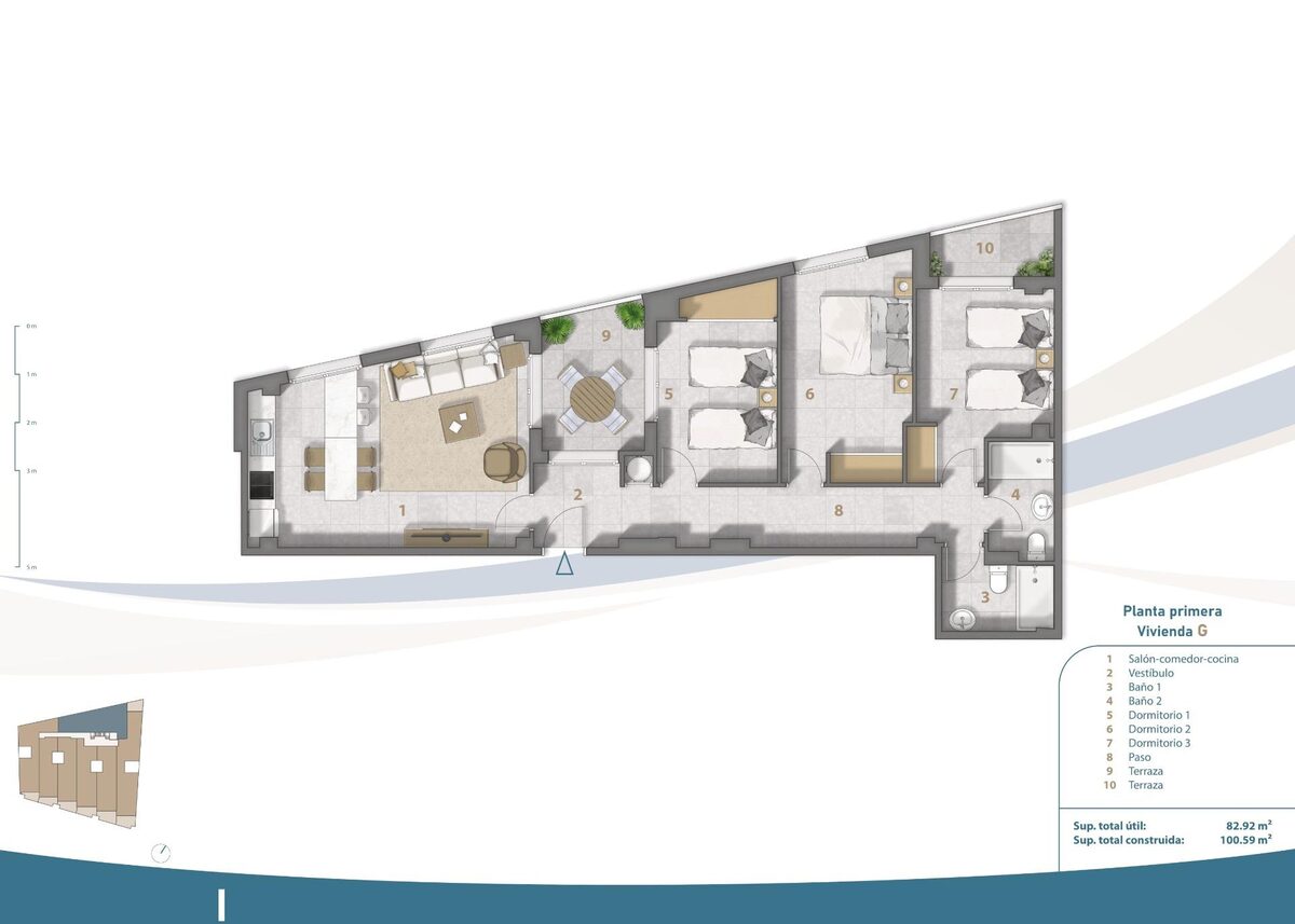 Apartament z 3 sypialniami, 102m² w San Pedro del Pinatar, Hiszpania [ID: 0137-N8379]