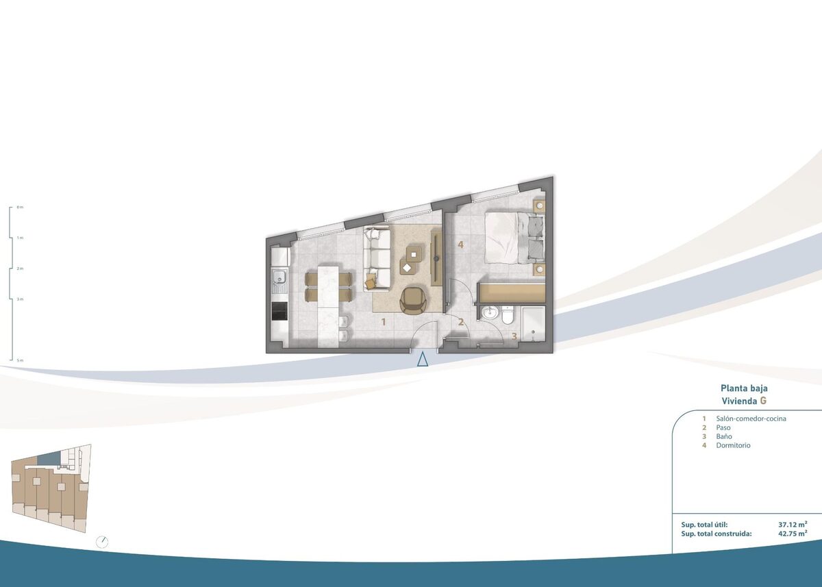 Квартира с 1 спальней, 42м² в Сан-Педро-дель-Пинатар, Испания [ID: 0137-N8375]