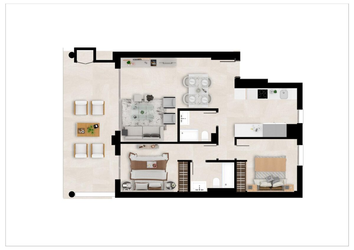 Apartament z 2 sypialniami, 80m² w Mijas, Hiszpania [ID: 0137-N7593]