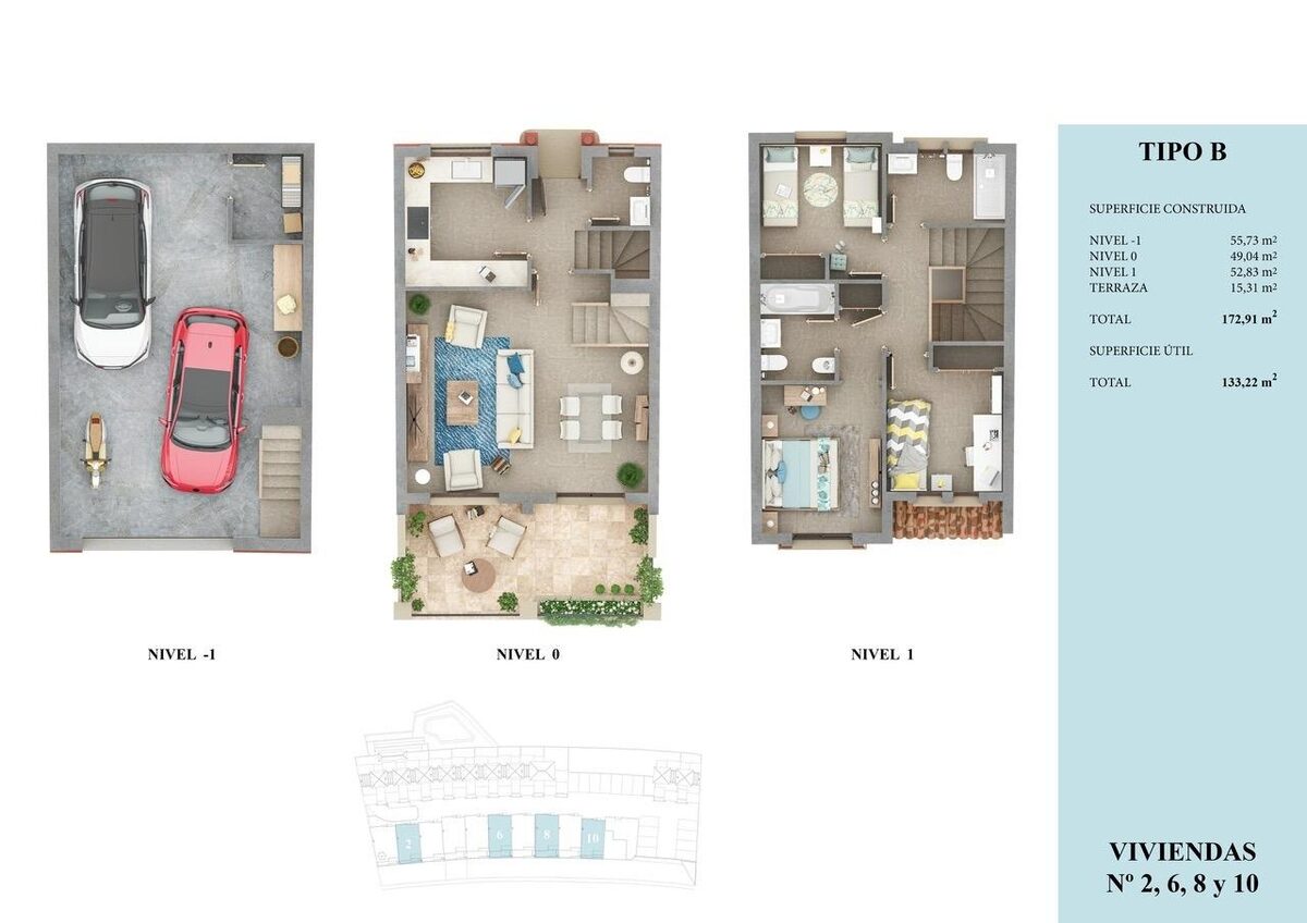 Таунхаус з 3 спальнями, 157м² в Альмуньєкар, Іспанія [ID: 0137-N8224]