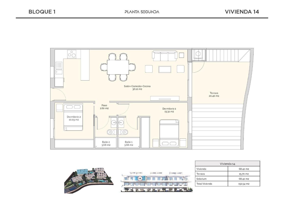 Penthouse with 2 bedrooms, 68m² in Finestrat, Spain [ID: 0137-N8215]