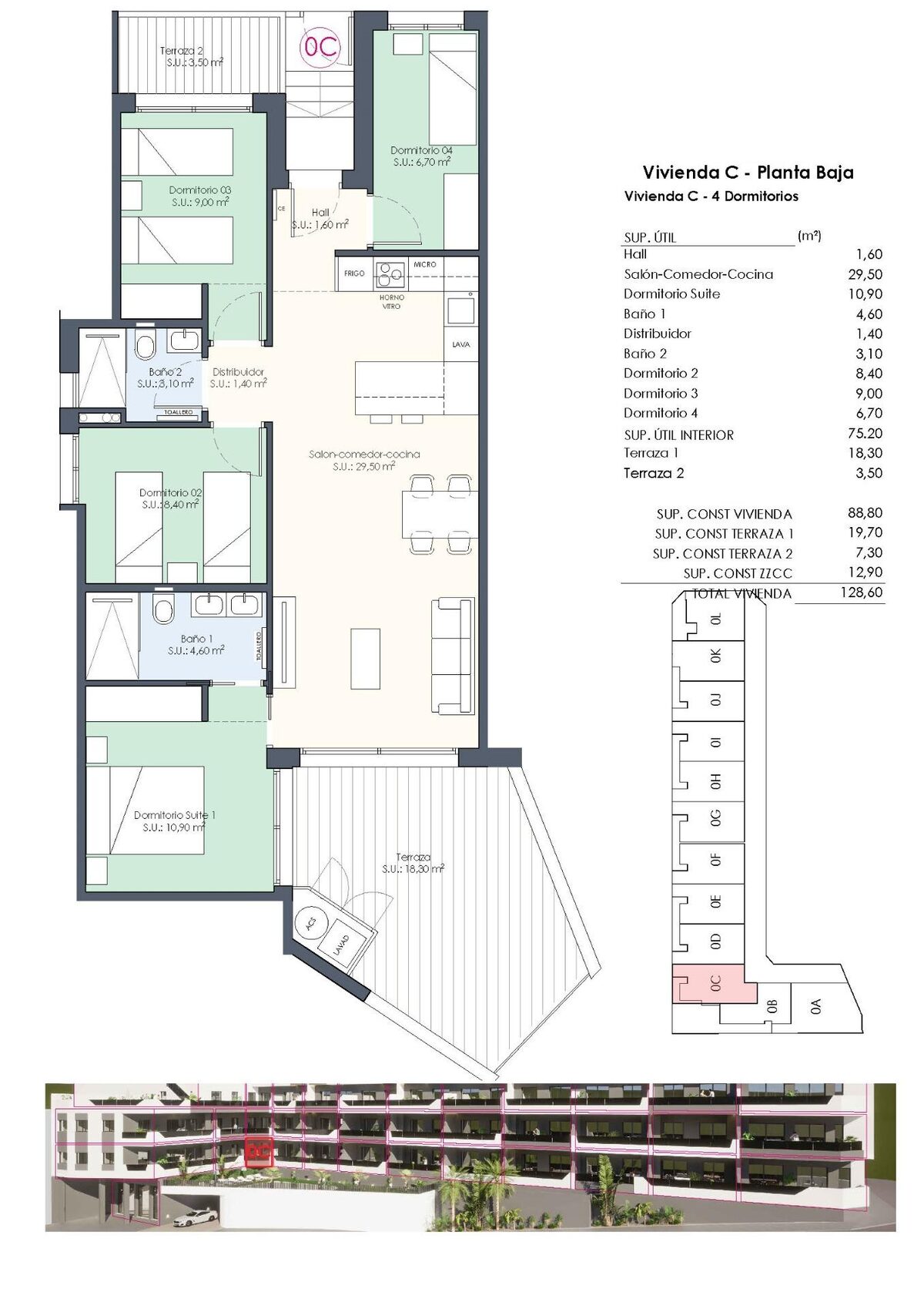 Apartament z 4 sypialniami, 88m² w Benijófar, Hiszpania [ID: 0137-N8201]