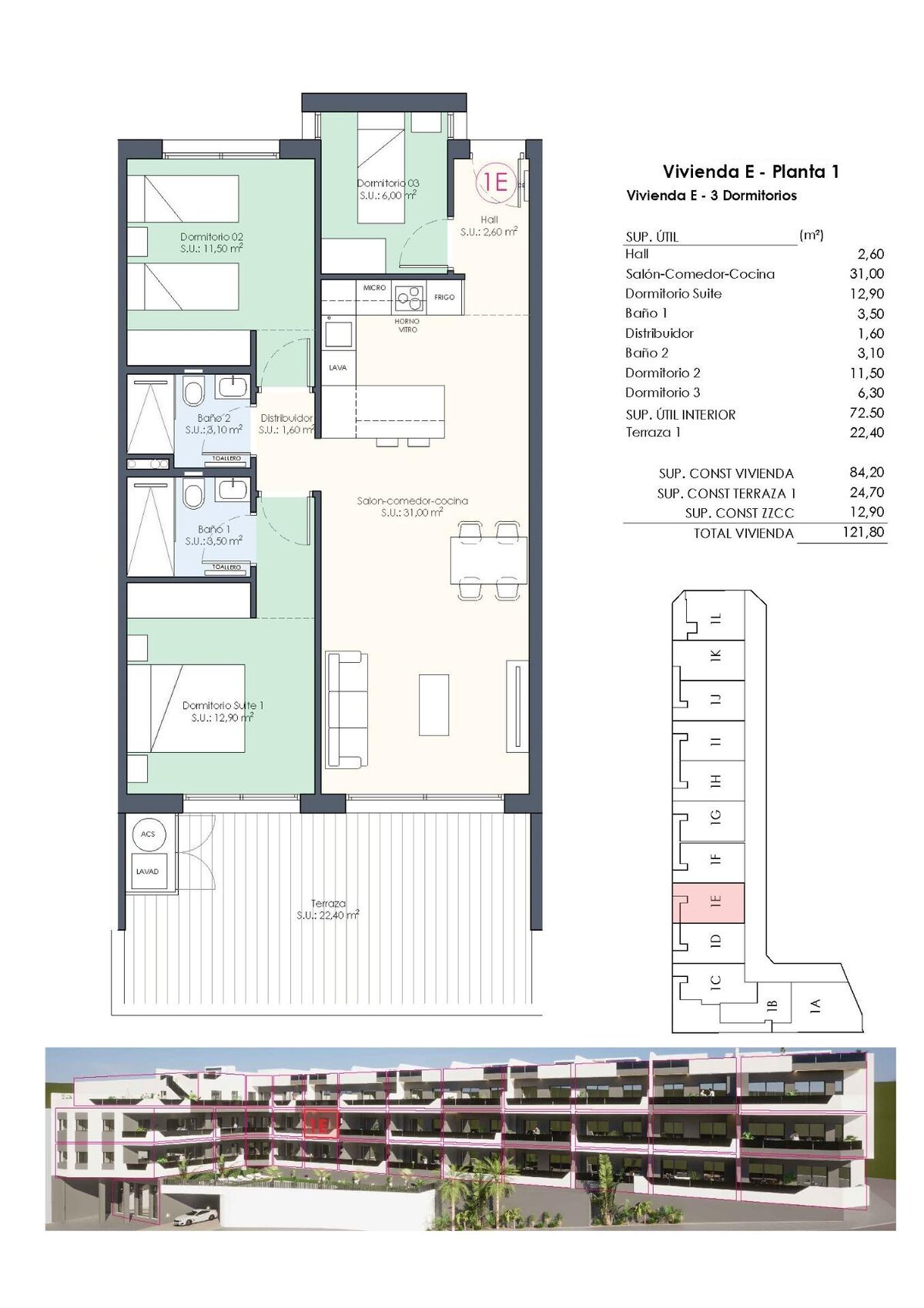 Apartament z 3 sypialniami, 84m² w Benijófar, Hiszpania [ID: 0137-N8203]