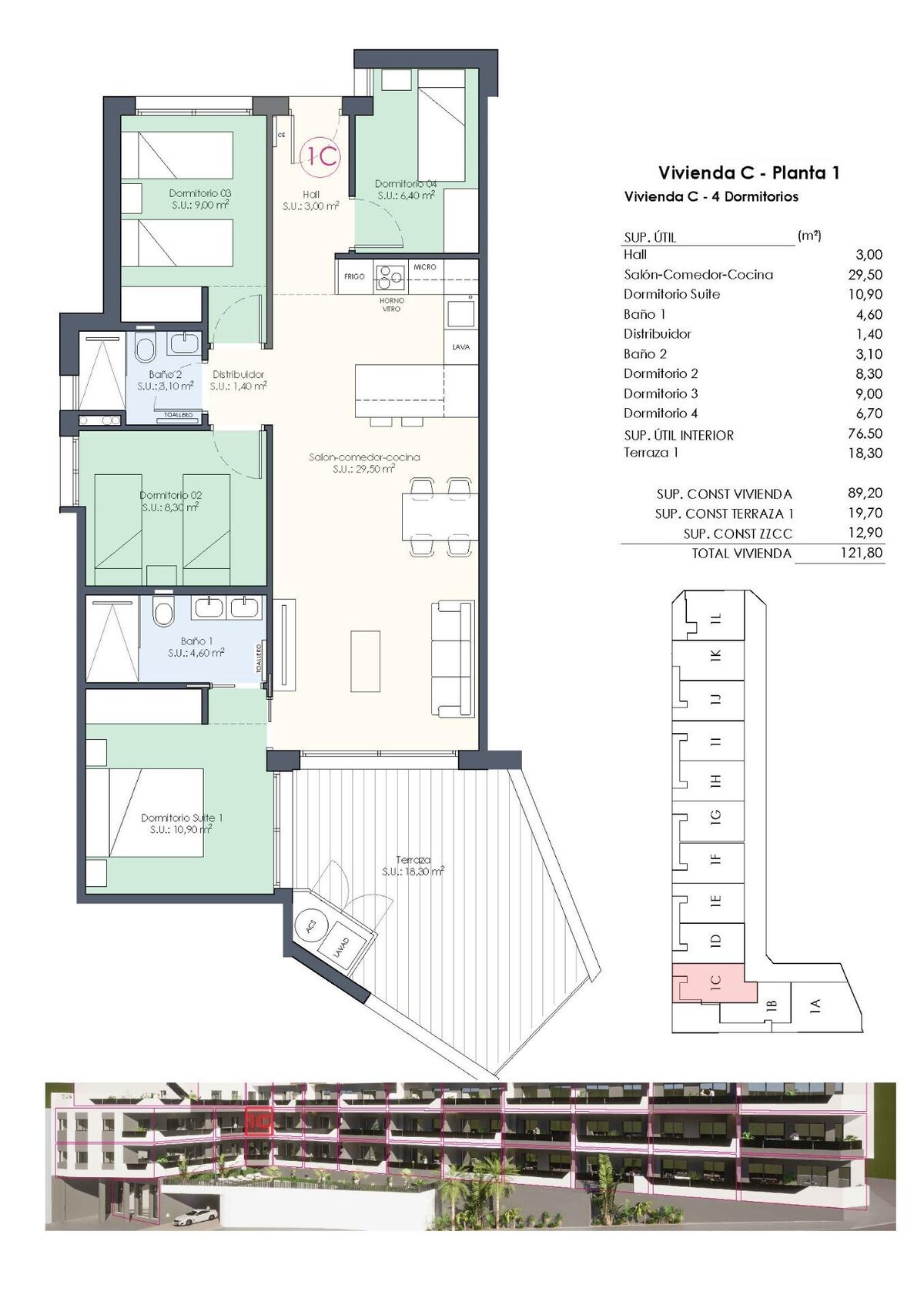 Apartament z 4 sypialniami, 89m² w Benijófar, Hiszpania [ID: 0137-N8204]
