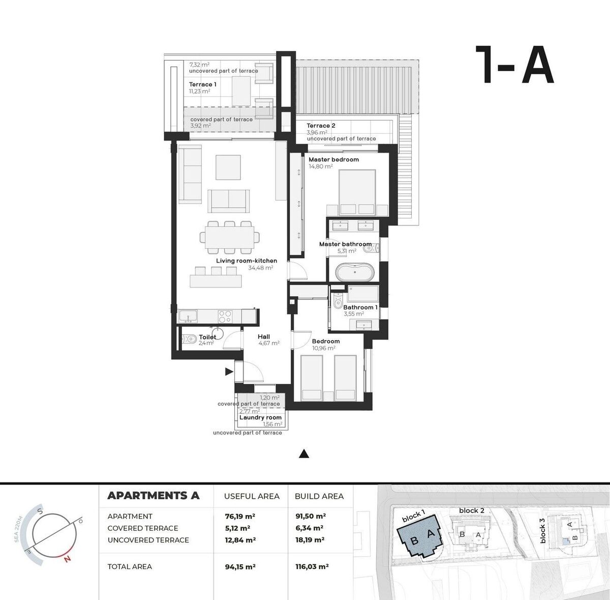 Apartment with 2 bedrooms, 91m² in Estepona, Spain [ID: 0137-N8136]