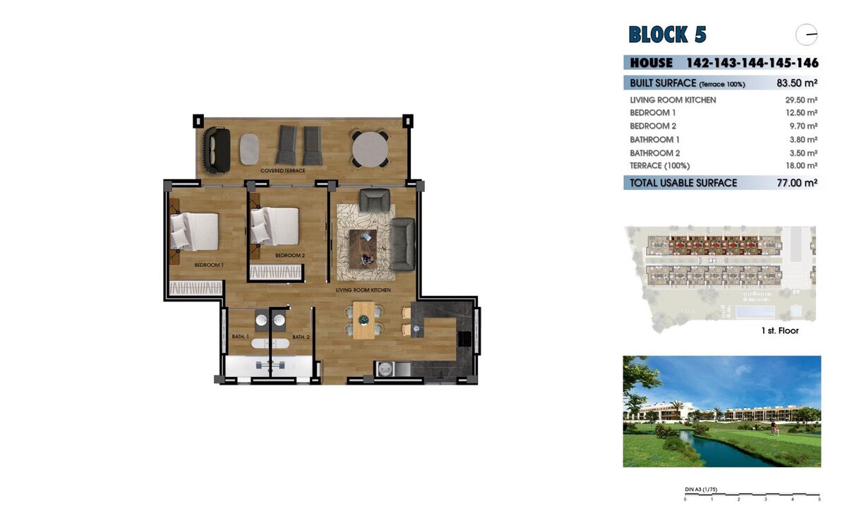 Квартира з 2 спальнями, 83м² в Лос-Алькасарес, Іспанія [ID: 0137-N8128]